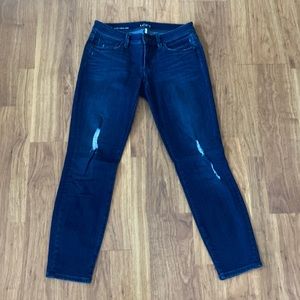 LOFT modern skinny ankle jeans with some tears